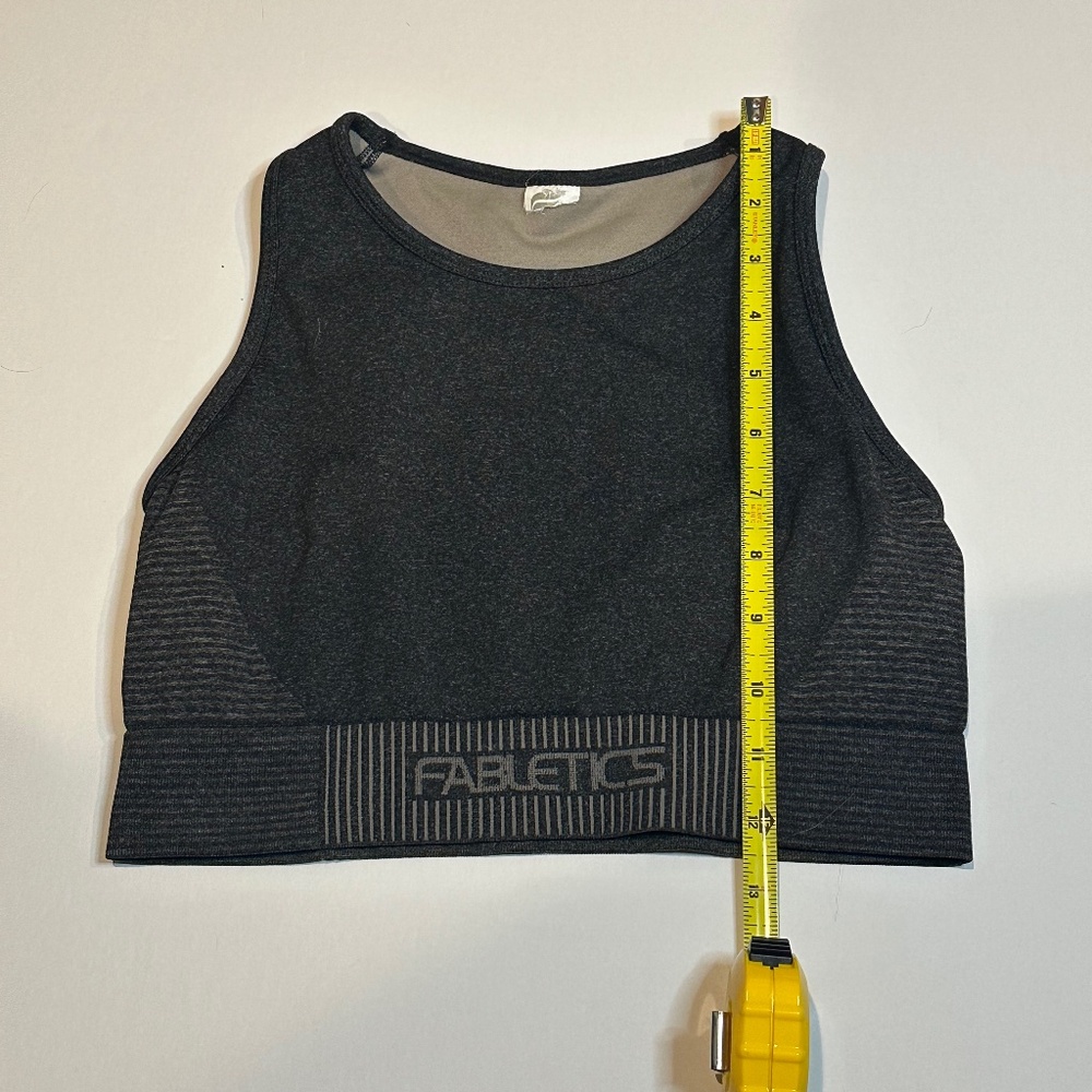 EUC Fabletics Seamless Low Impact Sports Bra Charcoal Gray Grey